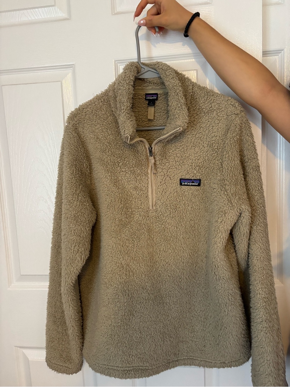 Patagonia Tan Sherpa Quarter-Zip Pullover